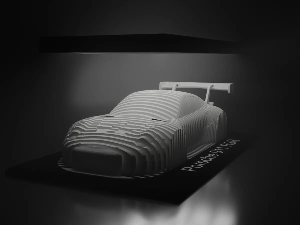 Escultura em Camadas Porsche 911 RSR