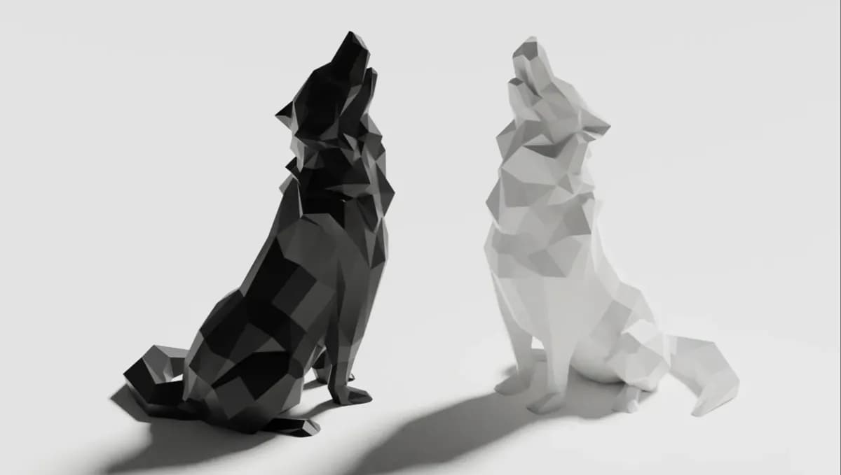 Lobo Uivante Low Poly