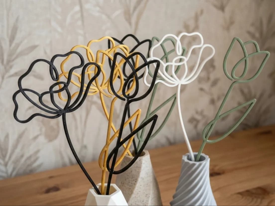Flores Minimalistas para Vaso