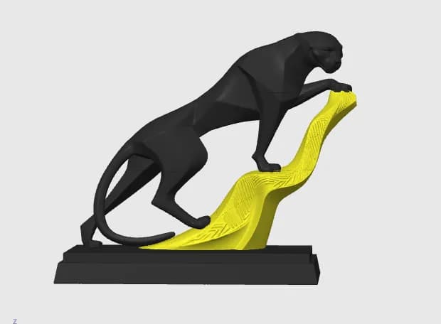 Escultura de Pantera Negra Escalando