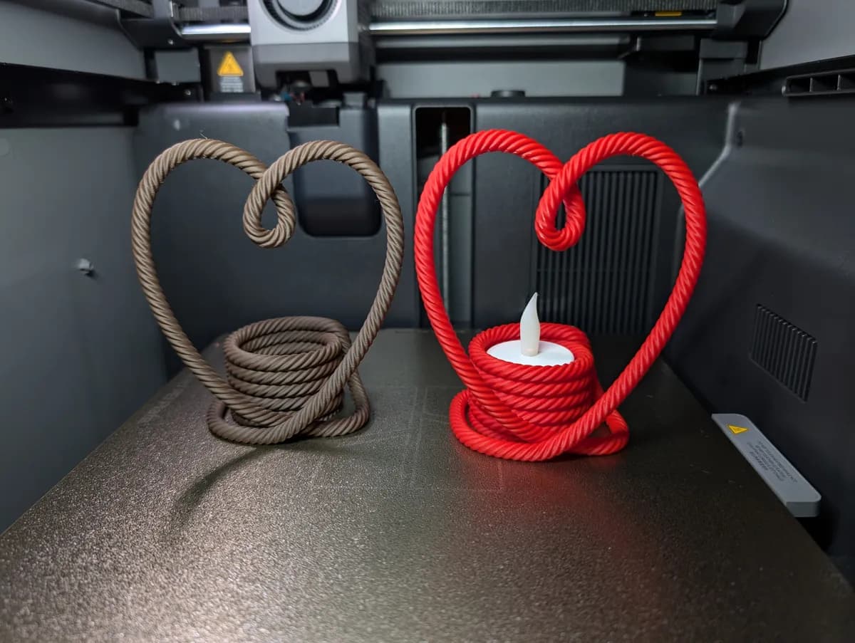 Porta-Vela LED Tealight Coração de Corda