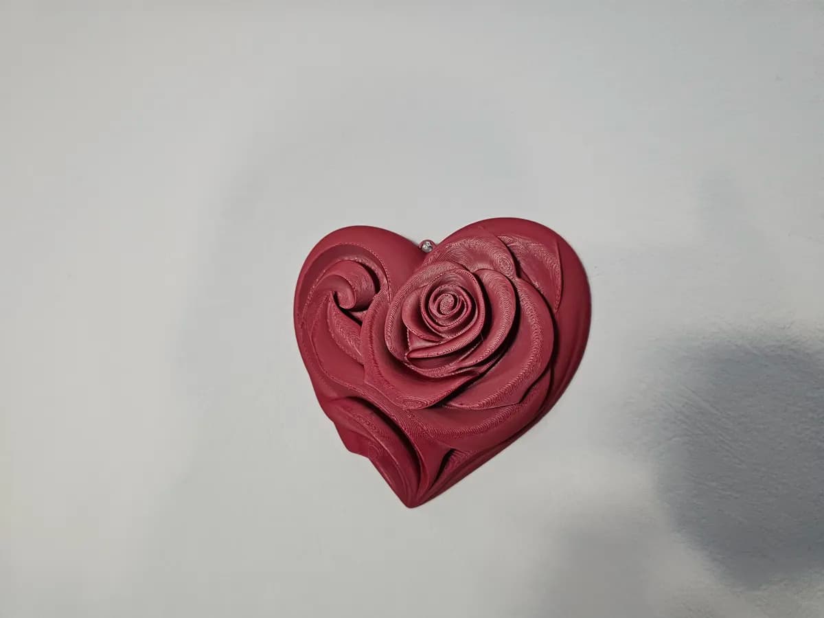 Decoração Coração de Rosa sem Suporte para Parede e Mesa