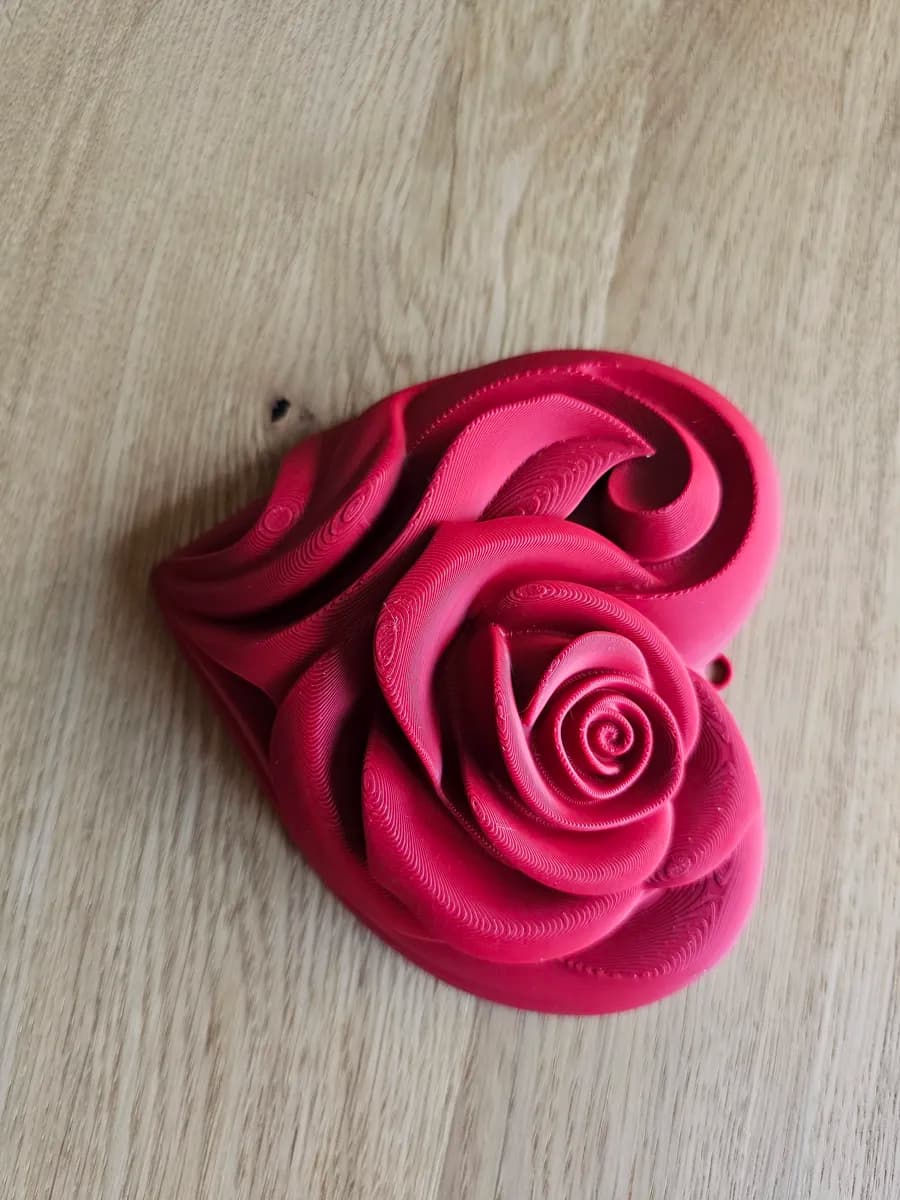 Decoração Coração de Rosa sem Suporte para Parede e Mesa