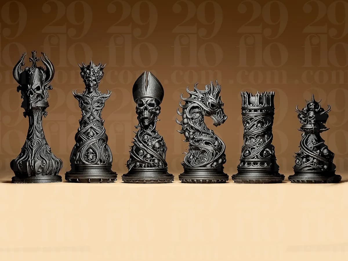 Jogo de Xadrez Gótico Ornamental