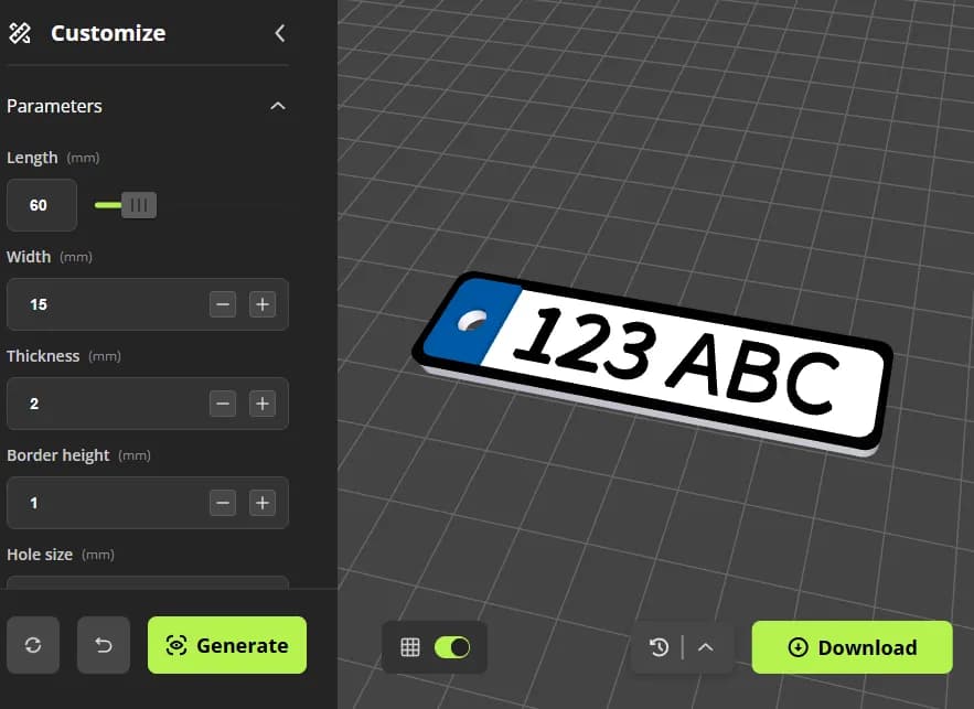 Chaveiro Placa de Carro Personalizado