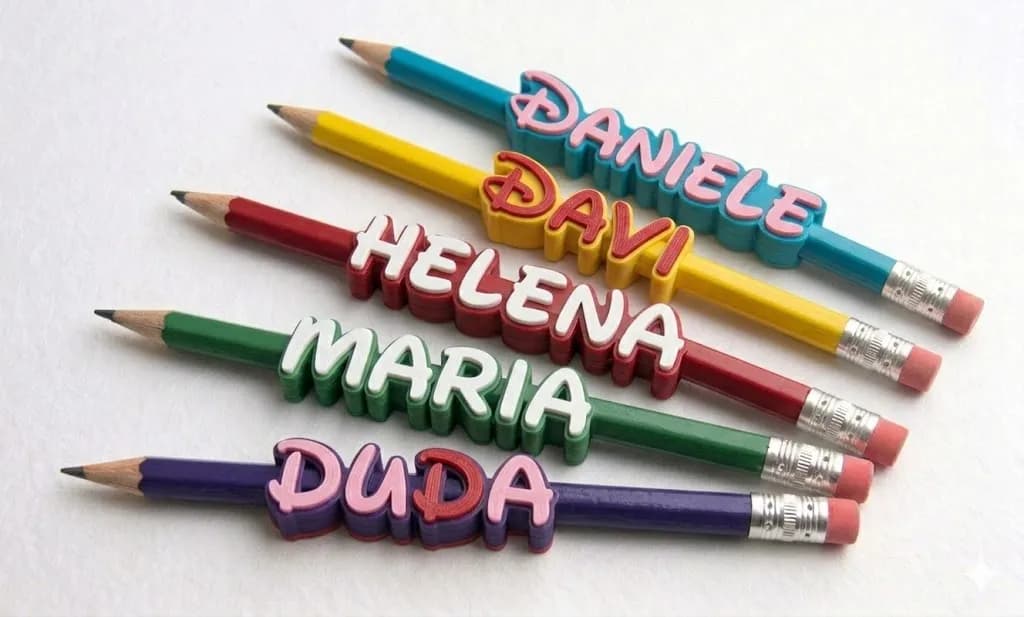 Topo de Lápis Princesas com Nome