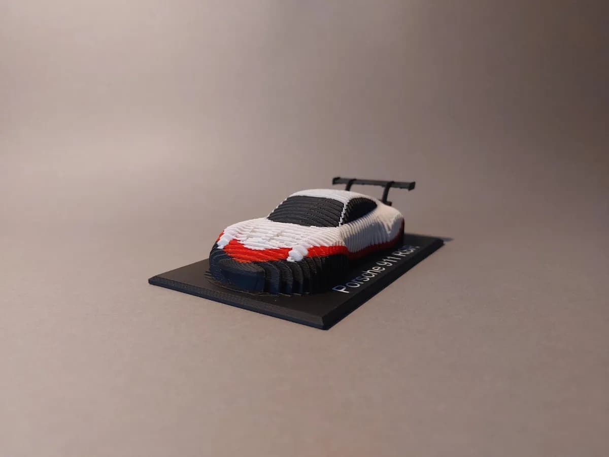 Escultura em Camadas Porsche 911 RSR